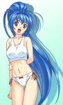  00s 1girl blue_eyes blue_hair bra hayase_mitsuki kimi_ga_nozomu_eien lingerie long_hair panties potato_house solo sports_bra underwear underwear_only 