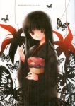  1girl bangs black_hair blunt_bangs enma_ai hime_cut japanese_clothes jigoku_shoujo kimono long_hair solo zinno 