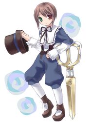  00s boku brown_hair hamamo hat heterochromia rozen_maiden scissors shears short_hair souseiseki 