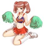  1girl cheerleader clothes_writing heika_(artist) heika_(heikahp) pom_poms solo twintails 