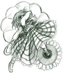  1girl amamizu_(myofuu_kai) female flower kazami_yuuka monochrome plaid plaid_skirt plaid_vest skirt skirt_set solo sunflower touhou umbrella youkai 