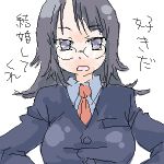  1girl blazer futaba_channel glasses komiya_(c-ko) lowres oekaki school_uniform solo su-cool 