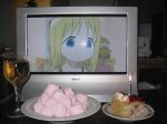  2d_dating alcohol ana_coppola cake candle child food ichigo_mashimaro light lonely marshmallow meal pastry photo wine 