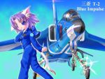  1girl aircraft airplane animal_ears blue_impulse_(team) cat_ears fighter_jet jet military military_vehicle original solo t-2 