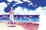  1girl amano_kozue aria barefoot beach bird feet mizunashi_akari seagull solo toes 