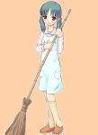  1girl apron bamboo_broom broom gokujou_seitokai hisakawa_maachi otsutama_takashi solo 