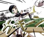  00s 1girl :d baseball baseball_bat frills green_eyes green_hair hair_ornament heart_hair_ornament helmet jersey kanaria motion_lines open_mouth rozen_maiden ruku_(alicecreation) short_hair smile solo sportswear 