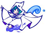  1girl ghost ghost_tail green_hair madou_monogatari official_style puyopuyo puyopuyo_fever solo transparent_background yu-chan 