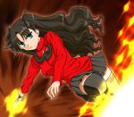  1girl fate/stay_night fate_(series) g-tetsu solo thigh-highs tohsaka_rin turtleneck 