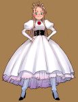  1girl bell_line_gown capcom cyberbots devilot_de_deathsatan_ix dress forehead gown hair_slicked_back princess puffy_sleeves sakamoto_mineji solo 