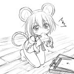  animal_ears bottomless cheese lowres minigirl monochrome mouse_ears sketch tail traditional_media 