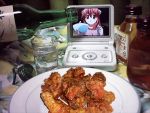  00s 2d_dating alcohol bird chicken chicken_(food) elfen_lied food horns lonely lucy meal no_humans nyuu photo 