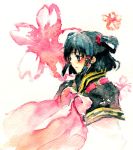  1girl bow gensou_suikoden gensou_suikoden_v lyon pink_bow solo traditional_media watercolor_(medium) 