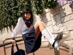  1girl asian highres photo school_uniform serafuku shihono_ryo shihono_ryou solo 