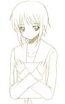  1girl face monochrome nagato_yuki nakamura_kusata short_hair solo suzumiya_haruhi_no_yuuutsu yellow 