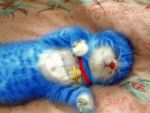  animal bell blue_hair cat collar doraemon no_humans photo photoshop 