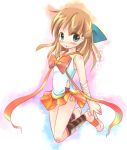  1girl bishoujo_senshi_sailor_moon bow cosplay emurin magical_girl orange_skirt panties ragnarok_online sailor_senshi sailor_senshi_(cosplay) sailor_venus sailor_venus_(cosplay) side-tie_panties skirt solo taekwon underwear white_panties 