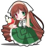  00s 1girl brown_hair chibi heterochromia lowres rozen_maiden solo suiseiseki tagme white_background 