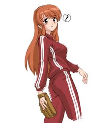  1girl asahina_mikuru baseball baseball_glove brown_hair double_vertical_stripe gym_uniform redhead solo suzumiya_haruhi_no_yuuutsu takahashi_ren 