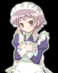  1girl gambler_club maid nagato_yuki short_hair solo suzumiya_haruhi_no_yuuutsu 