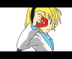  animated animated_gif blonde_hair crossover hare_hare_yukai higurashi_no_naku_koro_ni houjou_satoko lowres parody school_uniform serafuku suzumiya_haruhi_no_yuuutsu 