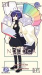  1girl book card card_(medium) mahou_sensei_negima! miyazaki_nodoka mizuki_makoto pactio rainbow_order solo thigh-highs translated 