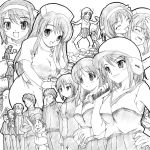  4boys 5girls asahina_mikuru biting everyone helmet koizumi_itsuki kunikida kyon kyon_no_imouto map_(artist) map_(blue_catty) monochrome multiple_boys multiple_girls nagato_yuki nurse sketch suzumiya_haruhi suzumiya_haruhi_no_yuuutsu taniguchi tsuruya 