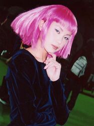  cosplay gundam haman_karn photo pink_hair short_hair solo zeta_gundam 