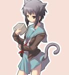  animal_ears book cardigan cat_ears cat_tail nagato_yuki nilitsu school_uniform serafuku suzumiya_haruhi_no_yuuutsu tail 