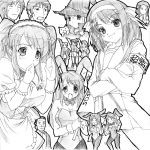  2boys 3girls animal_ears asahina_mikuru bunnysuit everyone hat koizumi_itsuki kyon map_(artist) map_(blue_catty) monochrome multiple_boys multiple_girls nagato_yuki pantyhose rabbit_ears short_hair sketch suzumiya_haruhi suzumiya_haruhi_no_yuuutsu witch_hat 