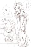  2girls barefoot bonnet book braid chibi closed_eyes dress feet female happy hat hong_meiling leaning_forward long_hair monochrome multiple_girls o_o open_mouth patchouli_knowledge reading sin-go sketch smile the_embodiment_of_scarlet_devil touhou translation_request twin_braids 