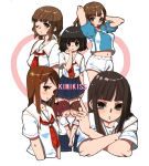  6+girls aihara_nana everyone futami_eriko hilly_(kishou9) hoshino_yuumi kimi_kiss mizusawa_mao multiple_girls sakino_asuka satonaka_narumi school_uniform serafuku shijou_mitsuki 