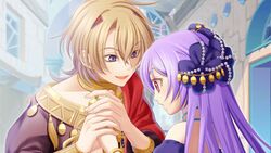  aspashia_(desert_kingdom) blonde_hair blue_eyes desert_kingdom hanamura_mai sera_(desert_kingdom) 