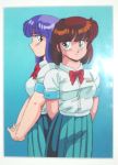  2girls amagi_kei cream_lemon multiple_girls oldschool school school_uniform serafuku uniform 