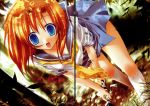  1girl highres higurashi_no_naku_koro_ni orange_hair redhead ryuuguu_rena scan school_uniform serafuku solo tororo 