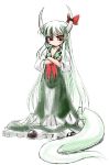  1girl ex-keine female hisame_genta horn_ribbon horns kamishirasawa_keine ribbon solo touhou 