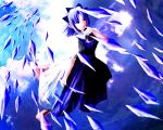  1girl aojiru_(shiro_to_kuro_no_mukyou) aoziru blue_eyes blue_hair cirno danmaku female magic realistic solo the_embodiment_of_scarlet_devil touhou wings 