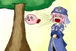  1girl crossover hat inhale irony kirby kirby_(series) role_reversal saigyouji_yuyuko solo tears touhou tree triangular_headpiece wong 