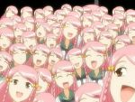  6+girls braid clone kage_kara_mamoru! konnyaku_yuuna multiple_girls pink_hair screencap too_many 