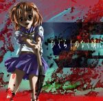  ashibe_ryou axe higurashi_no_naku_koro_ni ryuuguu_rena school_uniform serafuku weapon 