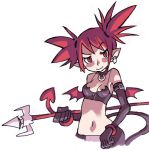  1girl demon_girl demon_tail demon_wings disgaea etna makai_senki_disgaea_2 pitchfork red_eyes redhead solo spiky_hair tail wings 