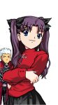  1boy 1girl archer fate/stay_night fate_(series) parody suzumiya_haruhi_no_yuuutsu tohsaka_rin turtleneck 