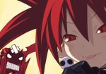  1girl angry bandage book demon disgaea etna game_cg harada_takehito makai_senki_disgaea phantom_kingdom red_eyes redhead skull tongue zetta_(phantom_kingdom) 