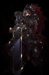  armor black_hair original red_eyes sword weapon yoshiwo 