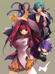  fantasy japonica original purple_hair red_eyes redhead skull violet_eyes 