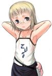  1girl armpits collarbone flat_chest glasses sody solo tetris 