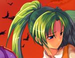  bird blue_eyes green_hair higurashi_no_naku_koro_ni long_hair ponytail sad sonozaki_mion 