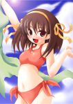  bikini brown_hair hairband short_hair suzumiya_haruhi suzumiya_haruhi_no_yuuutsu swimsuit tankini tilm 