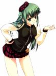  beret green_hair hat miniskirt murakami_suigun school_uniform serafuku skirt uniform 