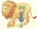  azuma_kiyohiko child highres koiwai_yotsuba leash lion quad_tails yotsubato! 